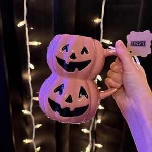 Pink stack jack-o’-lantern mug